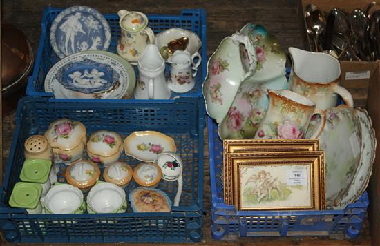 3 boxes of mixed floral ceramics